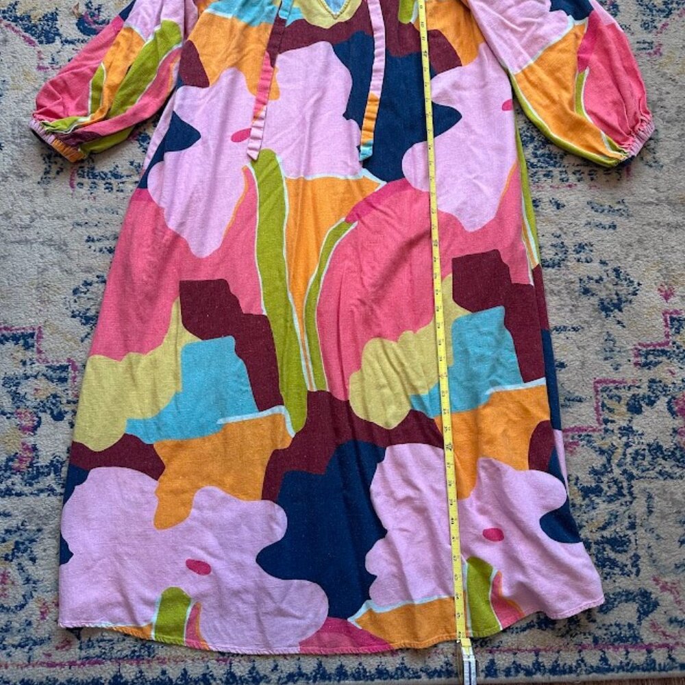 CROSBY by Mollie Burch Colorblock Maxi Dress in Pink, Green, Yellow, Navy - Picture 4 of 9